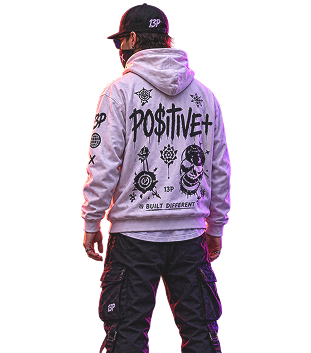 Positive White Hoodie Character