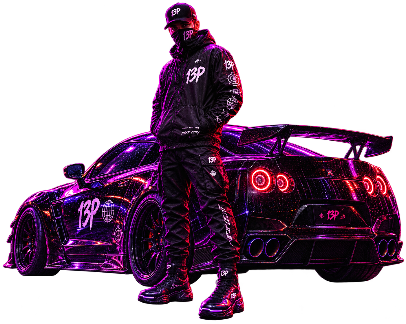 13P Character with Car